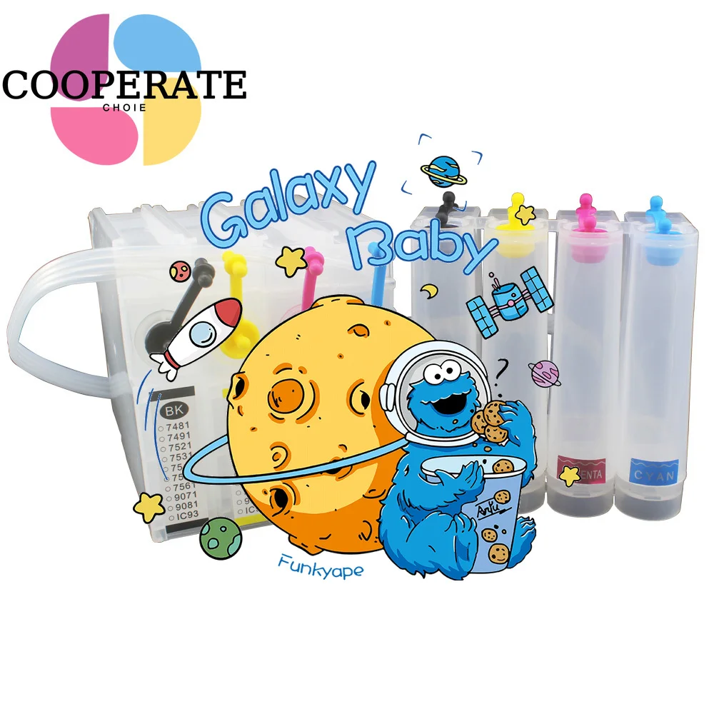 

1Set 748 748XL Refillable Ink Cartridge for Epson Workforce Pro WF-6530 WF-6590 WF-8090 WF-8590 WF-6090 Printer