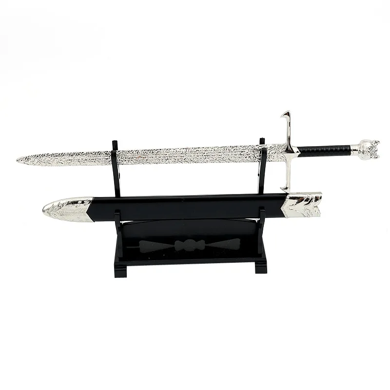 22cm Icewolf Sword Film Peripheral Medieval Weapons Model All Metal Uncut Blade Katana with Sheath Crafts Gifts Ornaments