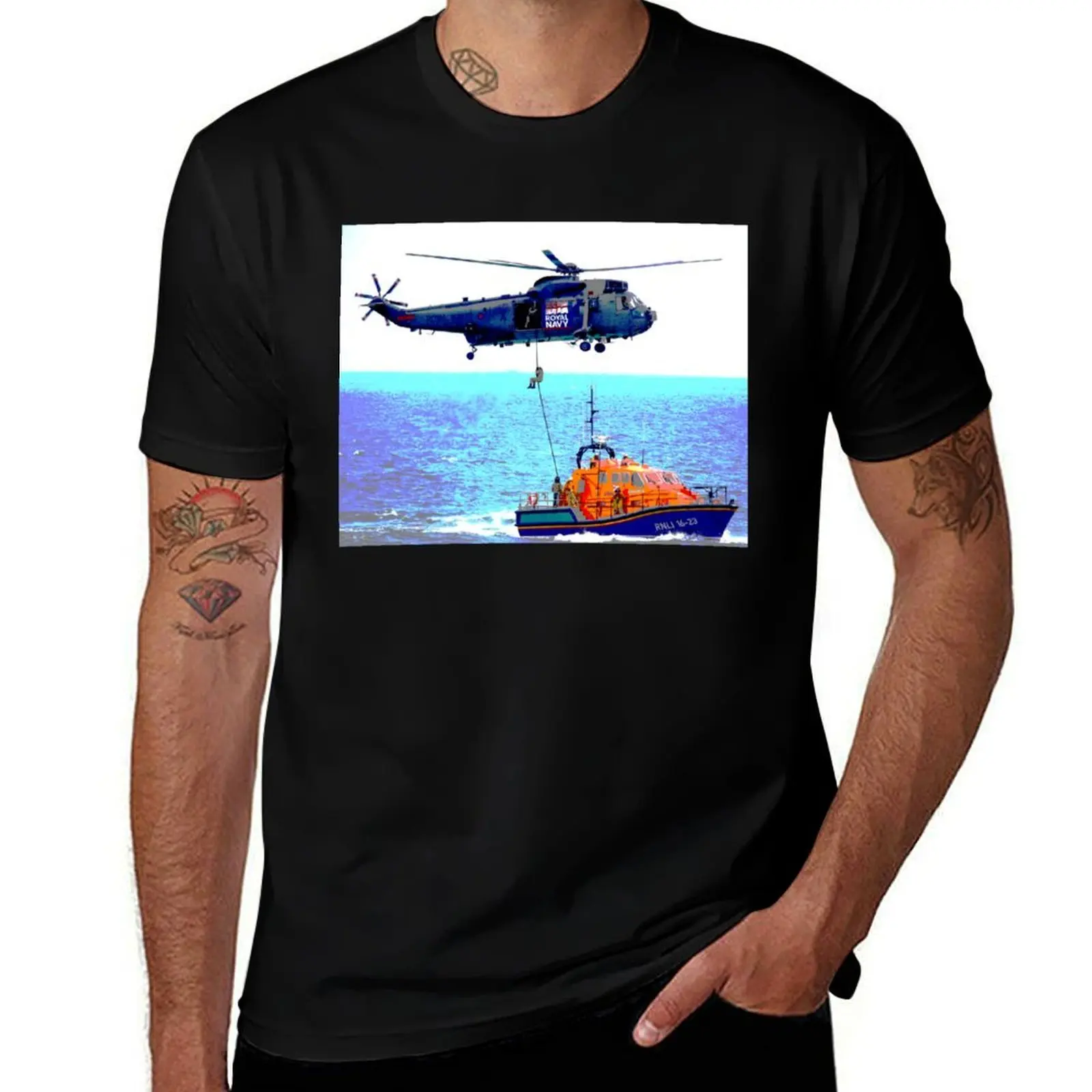 Helicopter Lifeline T-Shirt Dry Fit Running Short Sleeve Top T-Shirt
