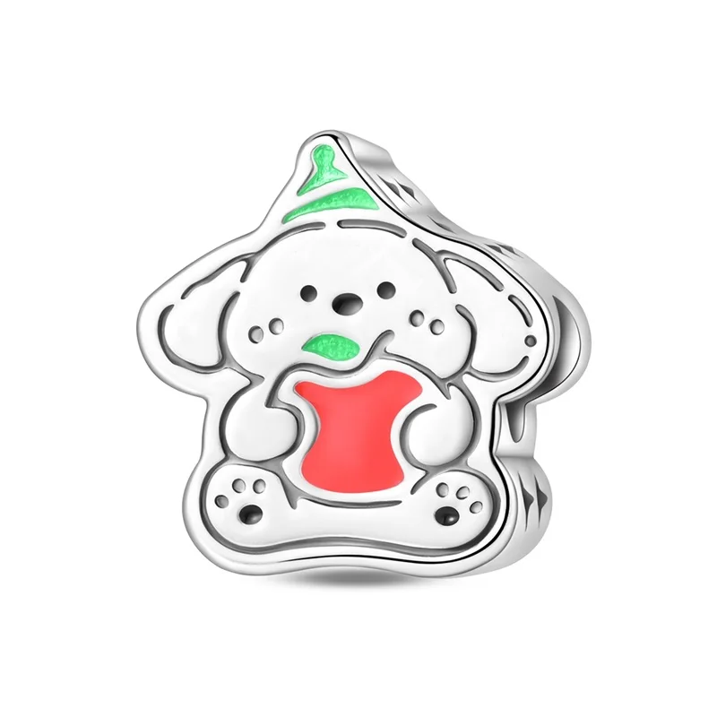 

925 Sterling Silver Apple Dog Charms Beads For Women Fit Original Bracelet DIY Birthday Party Jewelry Gifts