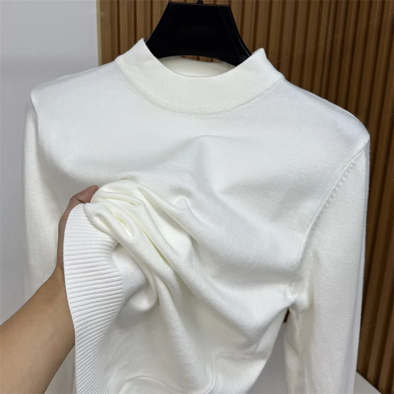 

Soft Comfortable Men's Knitted Sweater f High Collar Pure Color Loose Fit Casual Wear Polyester Viscose Acrylic Nylon Blend