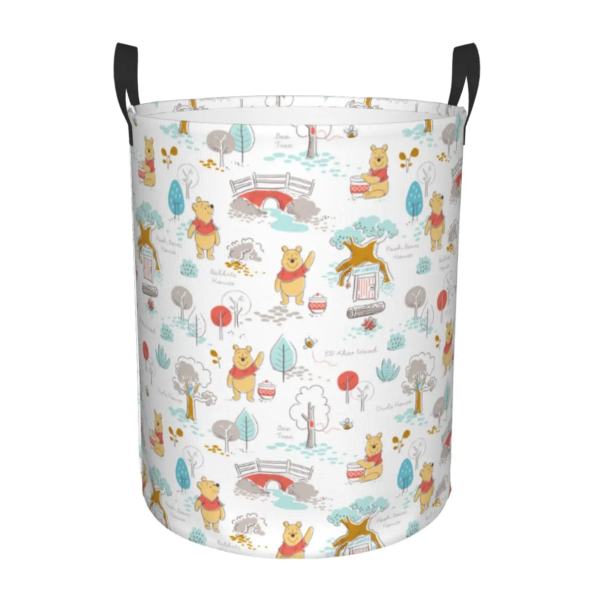 Winnie The Pooh Kawaii Toy Storage Box Sturdy Kids Toys Bin Organizer Basket for PlayRoom