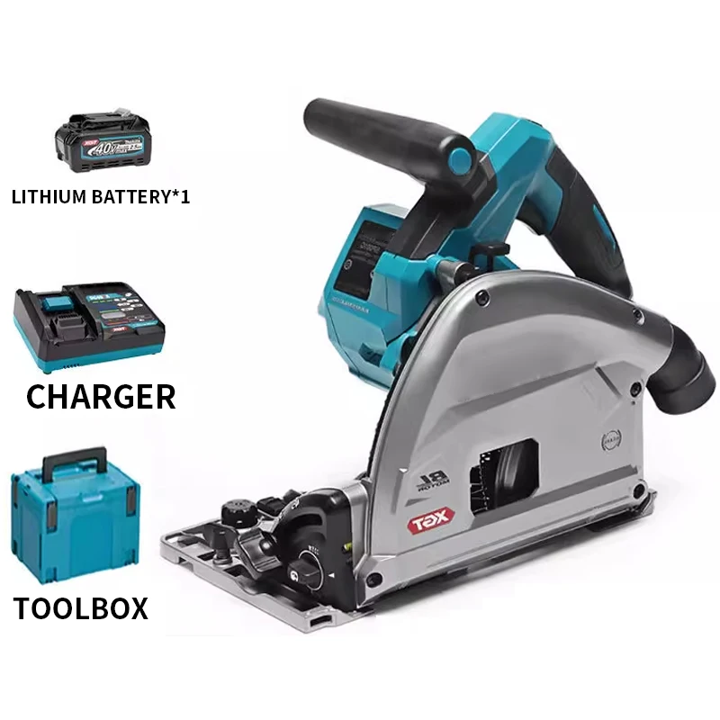 Electric Track Saw Portable Electric Track  Woodworking Guide Saw 45°/48° Bevel Lithium-Ion Saw Straight Cut