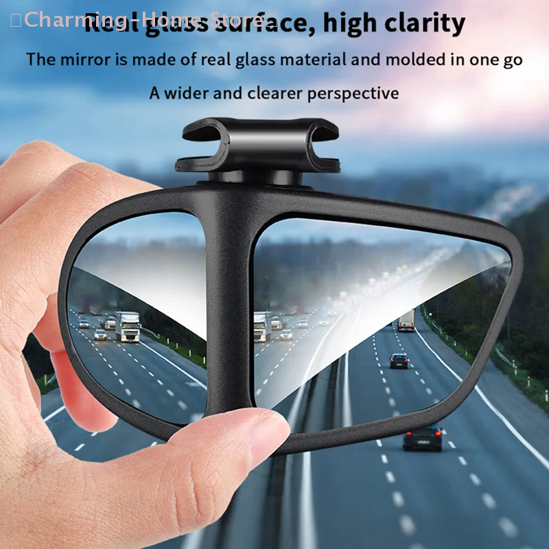 【M】1/2Pcs Car Blind Spot Mirror Car Rearview Double-Sided Mirror 360 Degree Adjustable Wide Angle Blind Spot Mirror Reversing