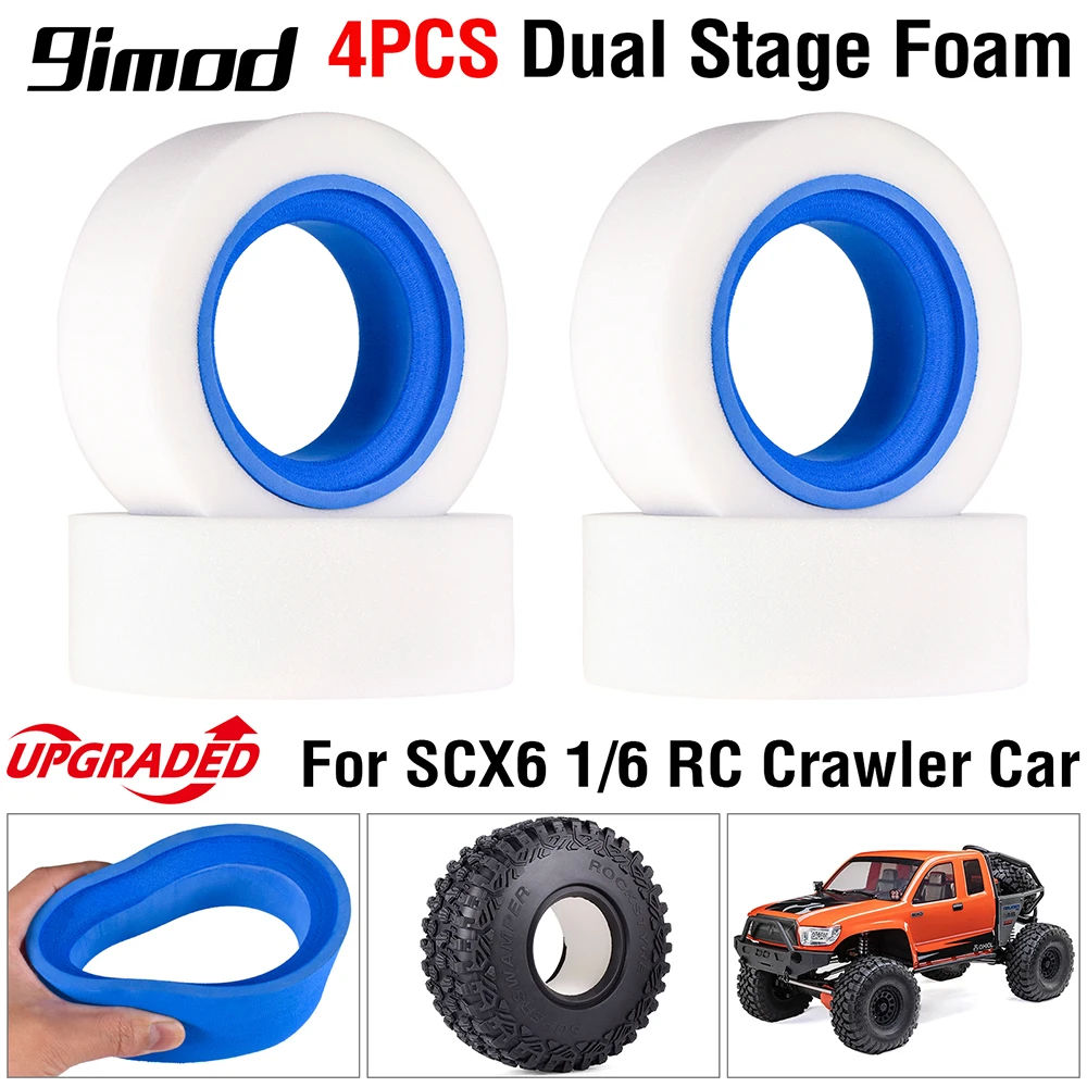 RC Tire Foam for Axial SCX6 Upgrade Parts SCX6 JLU Wrangler 1/6 RC Crawler Car Dual Stage Foam Fit 2.9