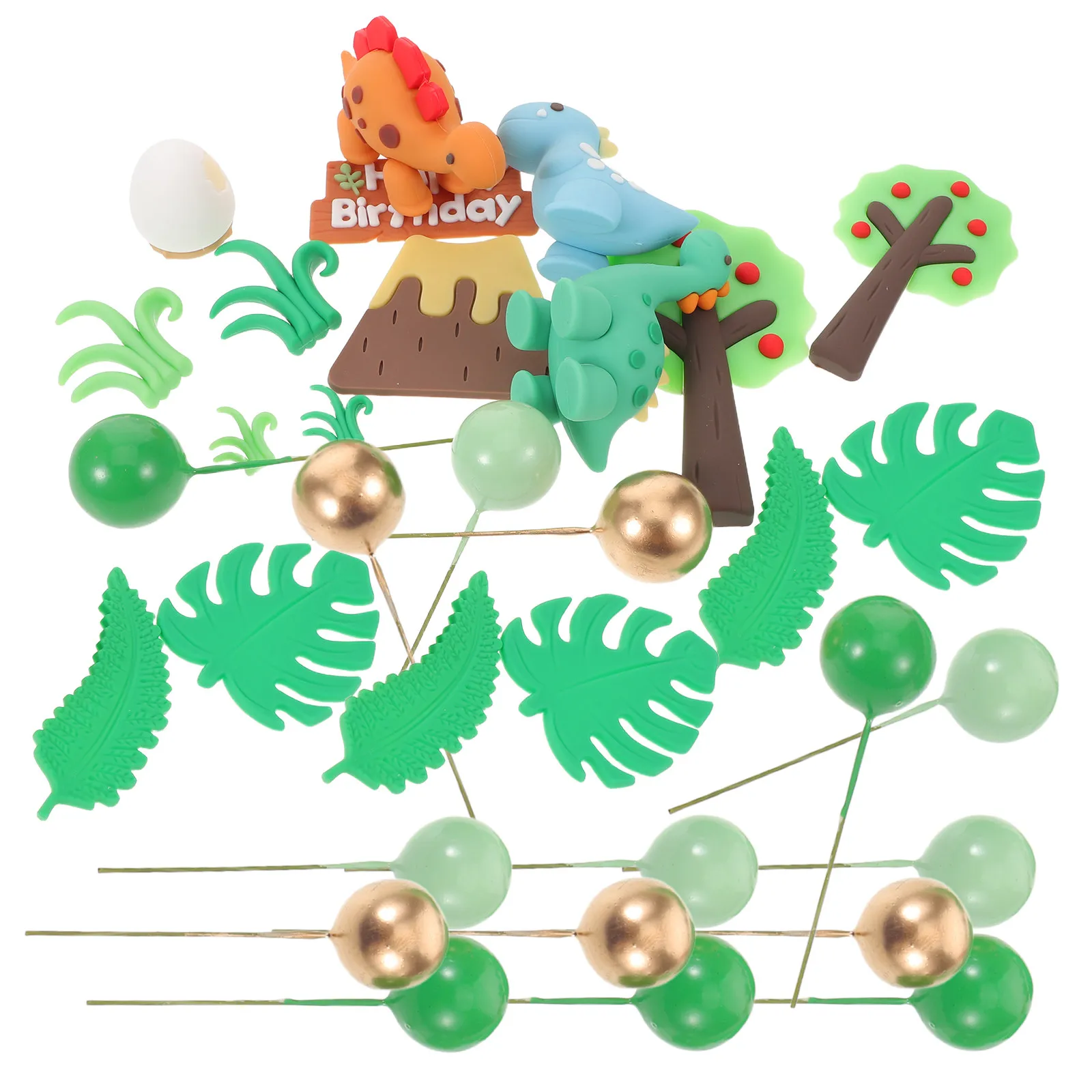 33Pcs Jungle Animal Cake Decorations Set Wild Animal Cupcake Toppers Birthday Party Jungle Theme Cake Picks Creative Dessert