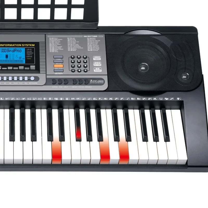 61 Lighting Keys MIDI Function Electric Organ 460 Timbres 260 Rhythms Keyboard Instruments Electric Piano