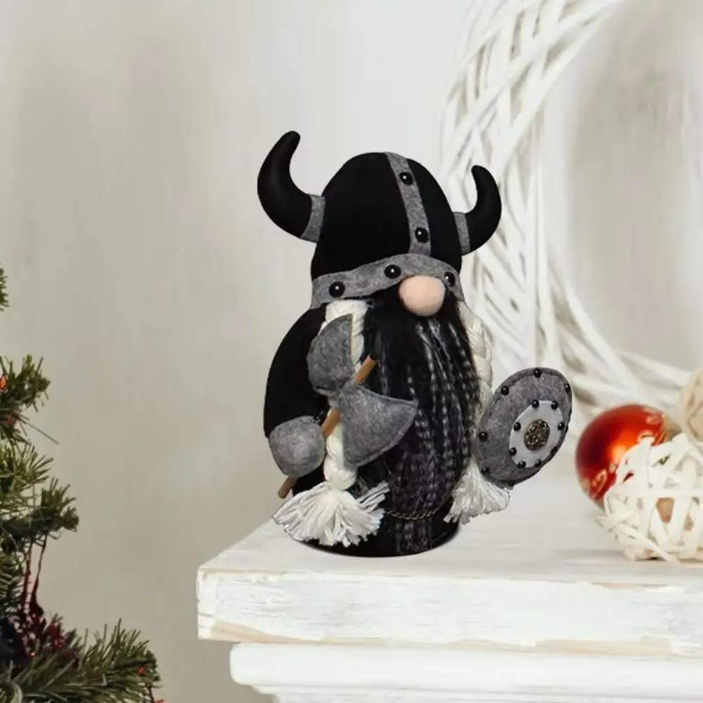 Duurzame Noordse Viking Kabouters Pop Herbruikbare Tafelblad Standbeeld Decor Viking Warrior Gnome Pop Leuke Pluche Pluche Gnome Pop