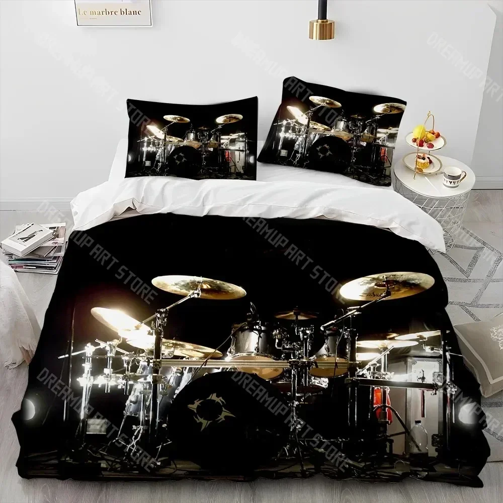 2026 Drum Kit Music Instruments Guitar Comforter Bedding Set,Duvet Cover Bed Set Quilt Cover Pillowcase,King Queen Size Bedding