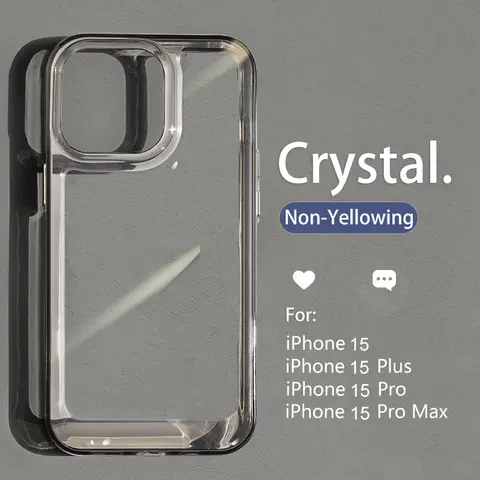 Lyxigt transparent stötsäkert skal för iPhone 17 Air 16 15 14 Plus 13 12 Mini 11 Pro Max genomskinligt stötfångare hårt akrylskal 10 best sales Genomskinligt iPhone 11-skal - №3