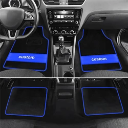 Custom Text  Car Floor Mats Universal Automotive Car Mat Full Set Of 4 Front And Rear Car Carpet  Auto Interior Accessories