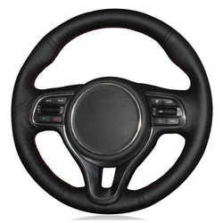 Car Steering Wheel Cover DIY Hand-stitched Artificial Leather For Kia K5 Optima 2016-2018 Sportage KX5 2016-2019 Niro 2017-2019