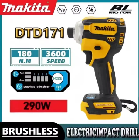 Бесщеточный ударный шуруповерт Makita DTD171 18В с BL-мотором, аккумуляторный электроинструмент, перезаряжаемая дрель-шуруповерт, без аккумулятора и зарядного устройства