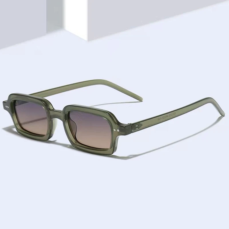 JNPCXI جديد ريترو صغير مستطيل هلام نظارات شمسية ملونة النساء ظلال UV400 موضة المسامير الرجال فاسق التدرج نظارات شمسية #3