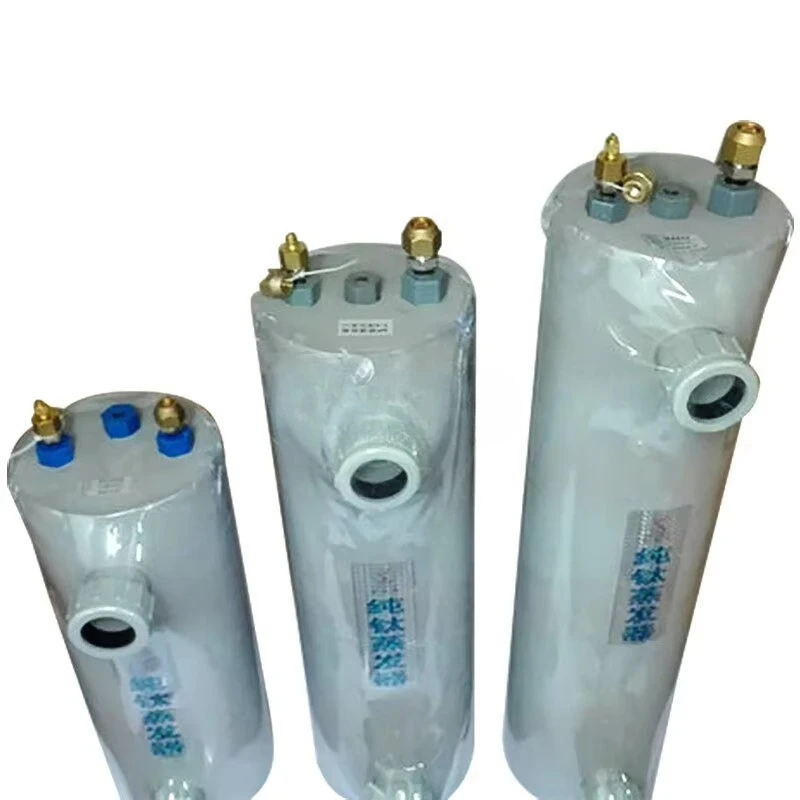 Seafood fish pond chiller titanium barrel pure copper evaporator titanium cannon heat exchanger horizontal titanium bubble