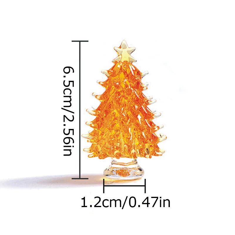 Mini Kristallen Kerstboom Ornament Kleurrijke Miniatuur Beeldjes Desktop Decoratie Craft voor Kerstmis Nieuwjaar Home Decor Kid Gift