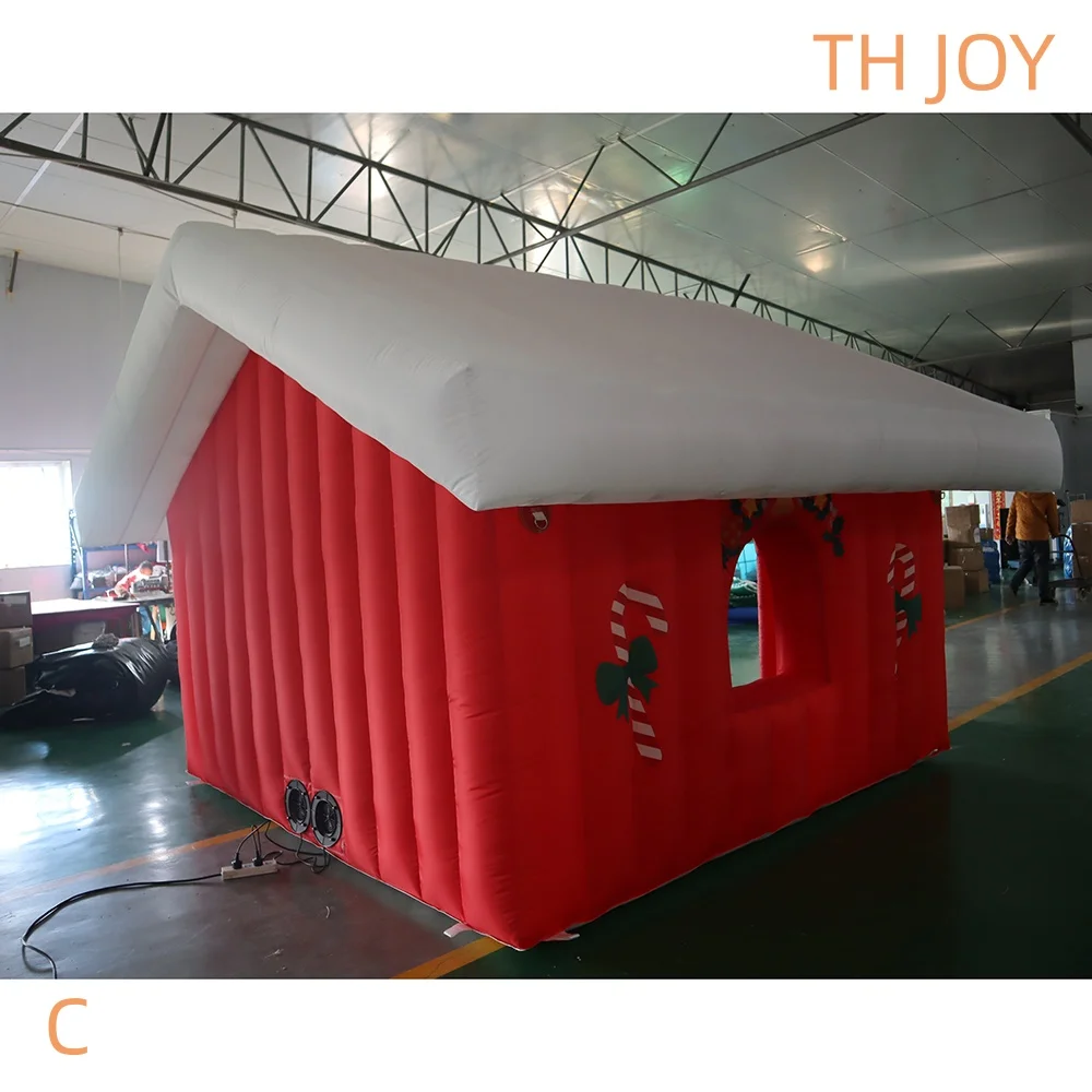 Schnelles Luftschiff zur Tür, Santa Grotto House aufblasbares Weihnachtshauszelt für die Weihnachtsdekoration im Freien