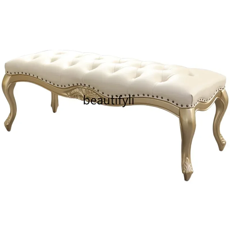 D132 VBed End Stool Solid Wood Bed Front Bed Light Luxury Bedroom Bedside Dressing Shoe Changing Stool Modern Minimalist Sofa St