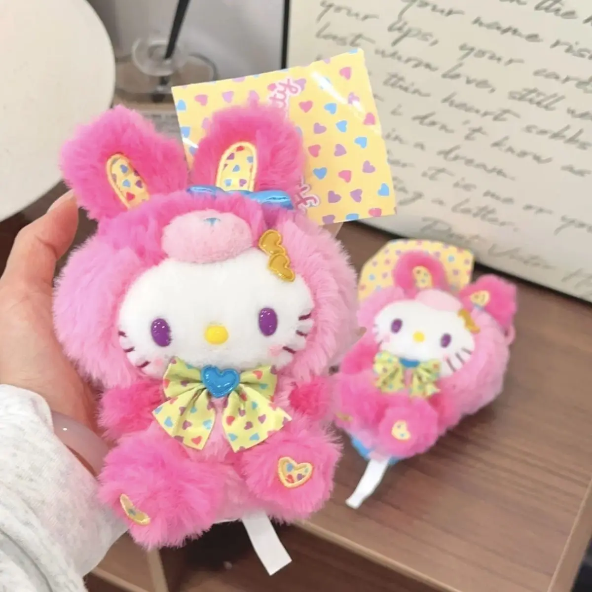 Sanrio Hello Kitty Cross-Dressing Easter Rabbit Plush Keychain Backpack Pendant Car Key Decoration Desktop Trinket Holiday Gift