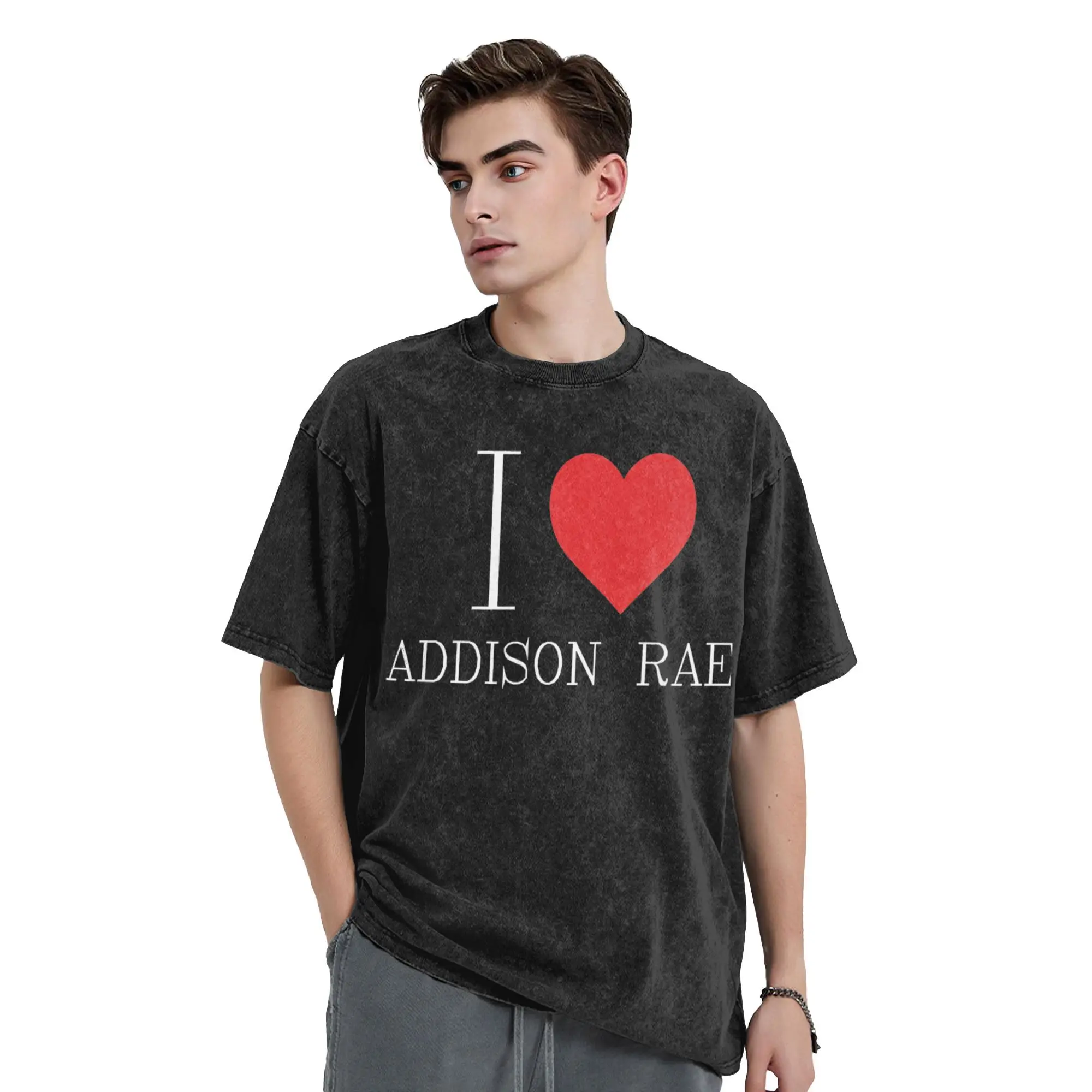 

Футболки I Love Addison Rae, уличная одежда, винтажные футболки в стиле хип-хоп, футболки для мужчин и женщин, хлопковые летние большие размеры