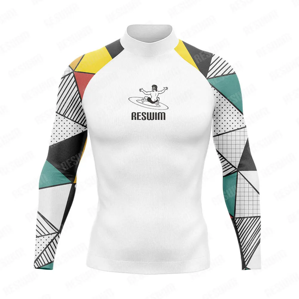 2024 męski strój kąpielowy Rashguard z długim rękawem surfingowe t-shirty kombinezon do nurkowania plażowe UV ochrona rashguardy stroje kąpielowe