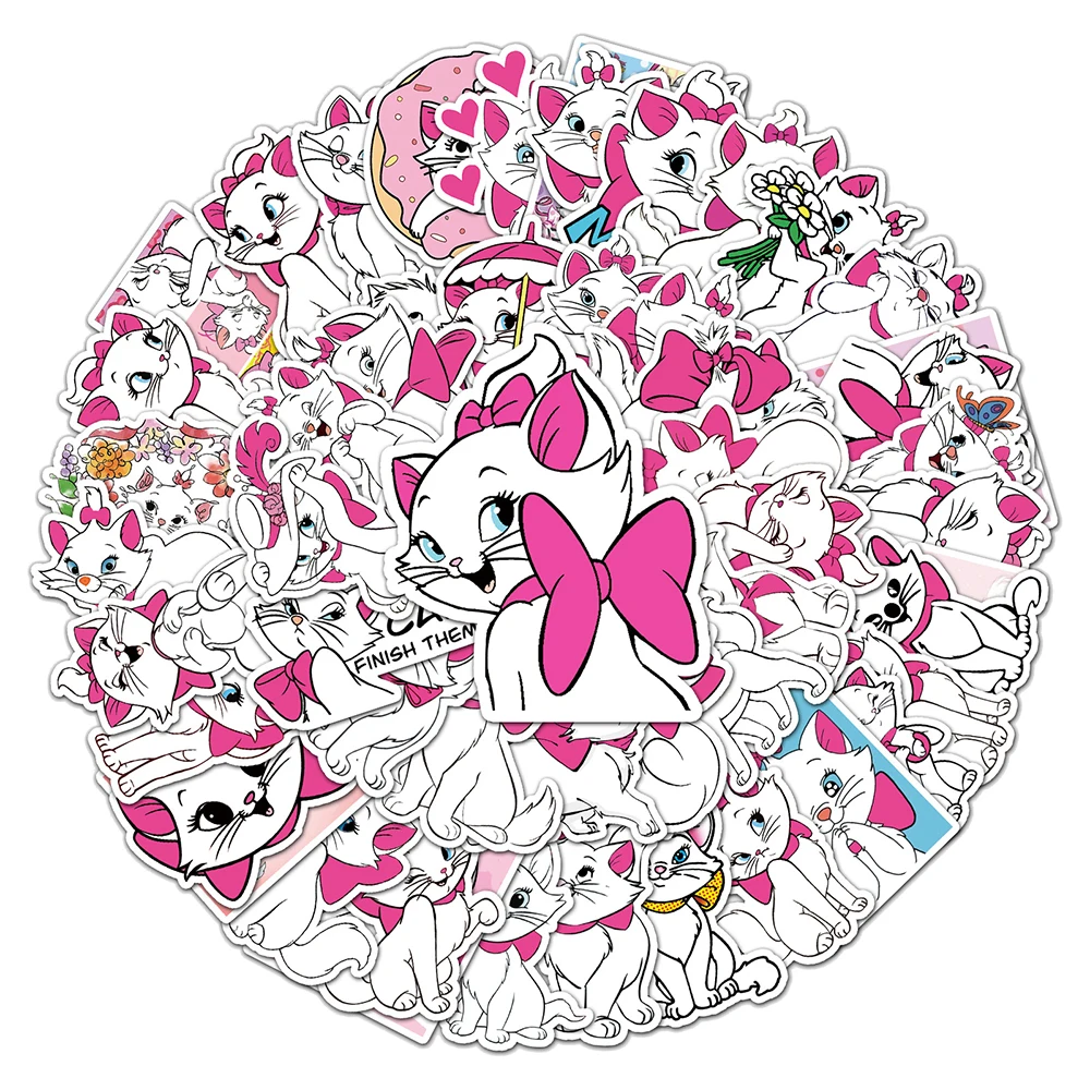 10/30/50 قطعة ديزني لطيف الكرتون ماري القط ملصقات أنيمي DIY بها بنفسك محمول الأمتعة سكيت Kawaii مقاوم للماء الكتابة على الجدران مائي للهدايا