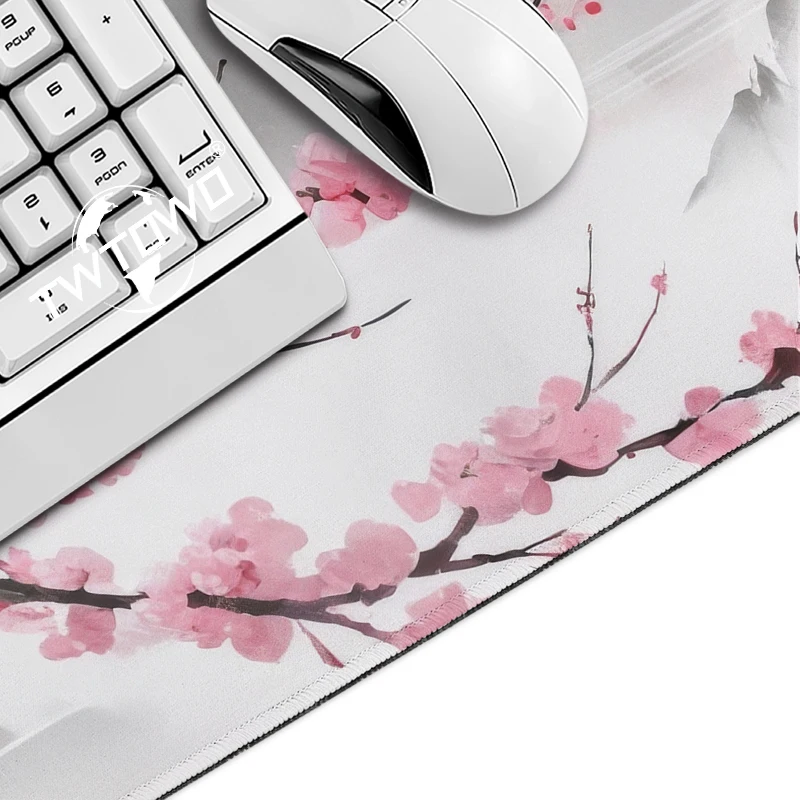 Pink Anime Cherry Blossoms Mouse Pad Gaming XL Home New HD Mousepad XXL keyboard pad Carpet Natural Rubber Soft Table Mat