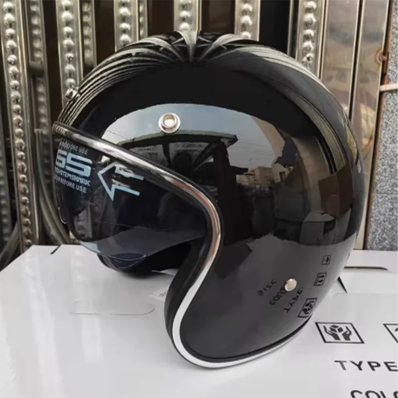 

KEAZ Motorcycle Helmet Men Women's DOT Certified 3/4 helmet Winter Vintage Half-helmet Electric Scooter Four Seasons