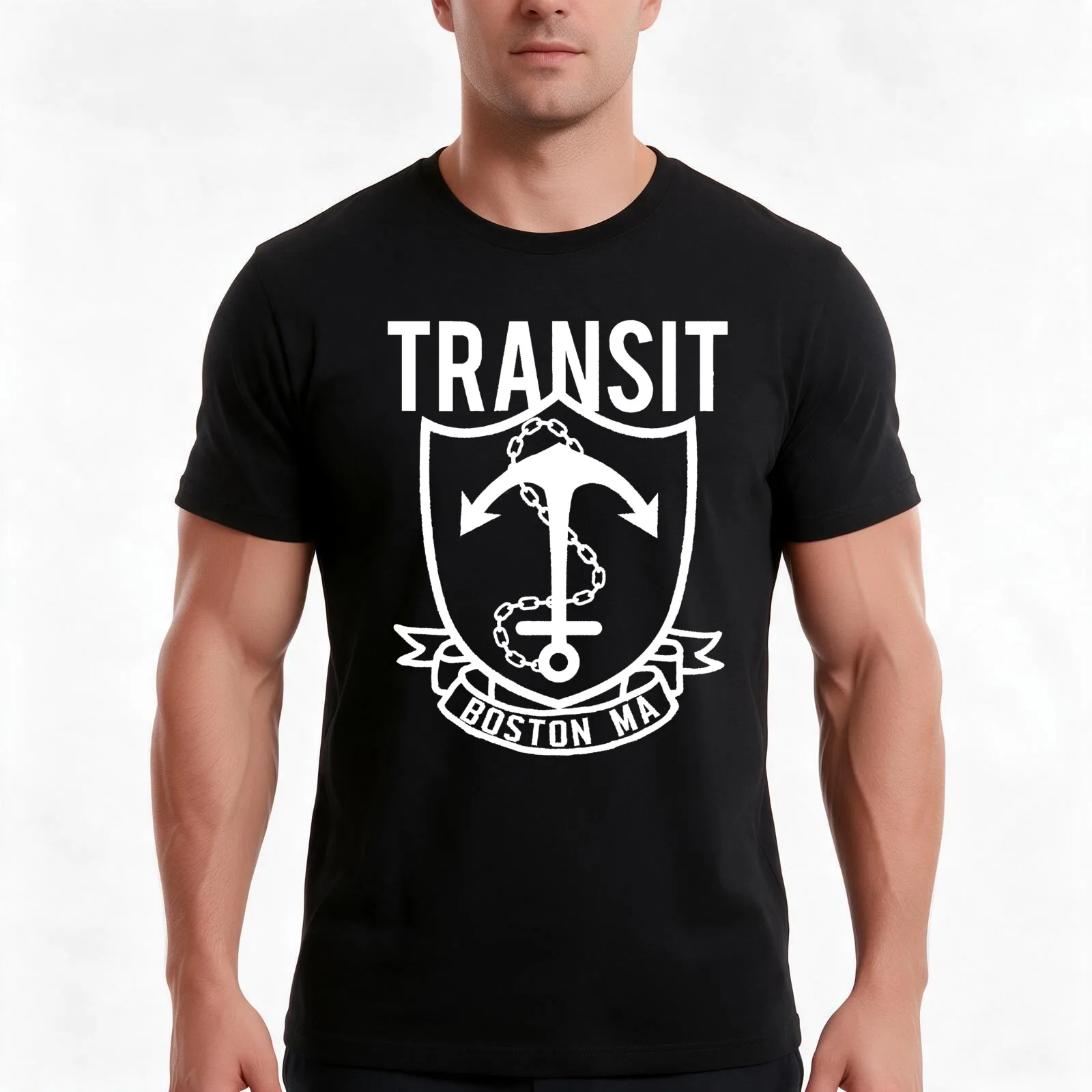Transit plain logo T-Shirt, Summer Casual Cotton Tee, Oversized Streetwear Tops, Vintage Graphic Print, Loose Fit Short Sleeve
