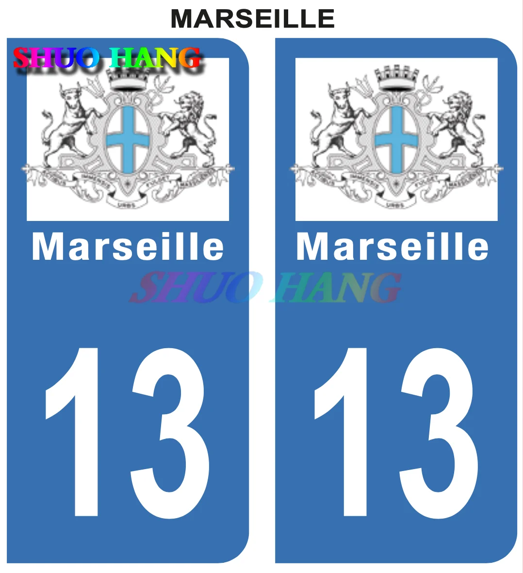 

Car License Plate Sticker 13 Marseille Badge Decal Vinyl Car Accessories Racing Truck Motorcycle Car Sticker PVC