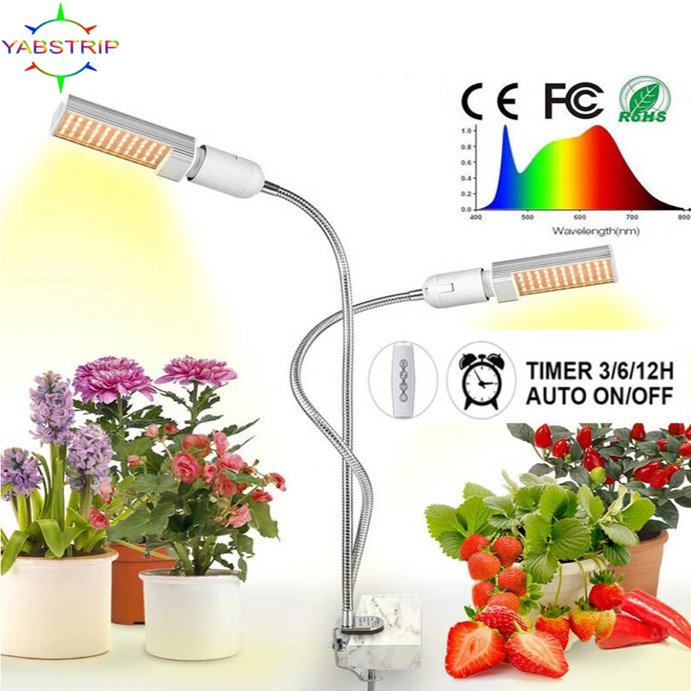 LED Plant Grow Light Dimmable Full Spectrum for Indoor seedling Vegetable Flower lamp With Timer Switch USB Plug phyto lamp