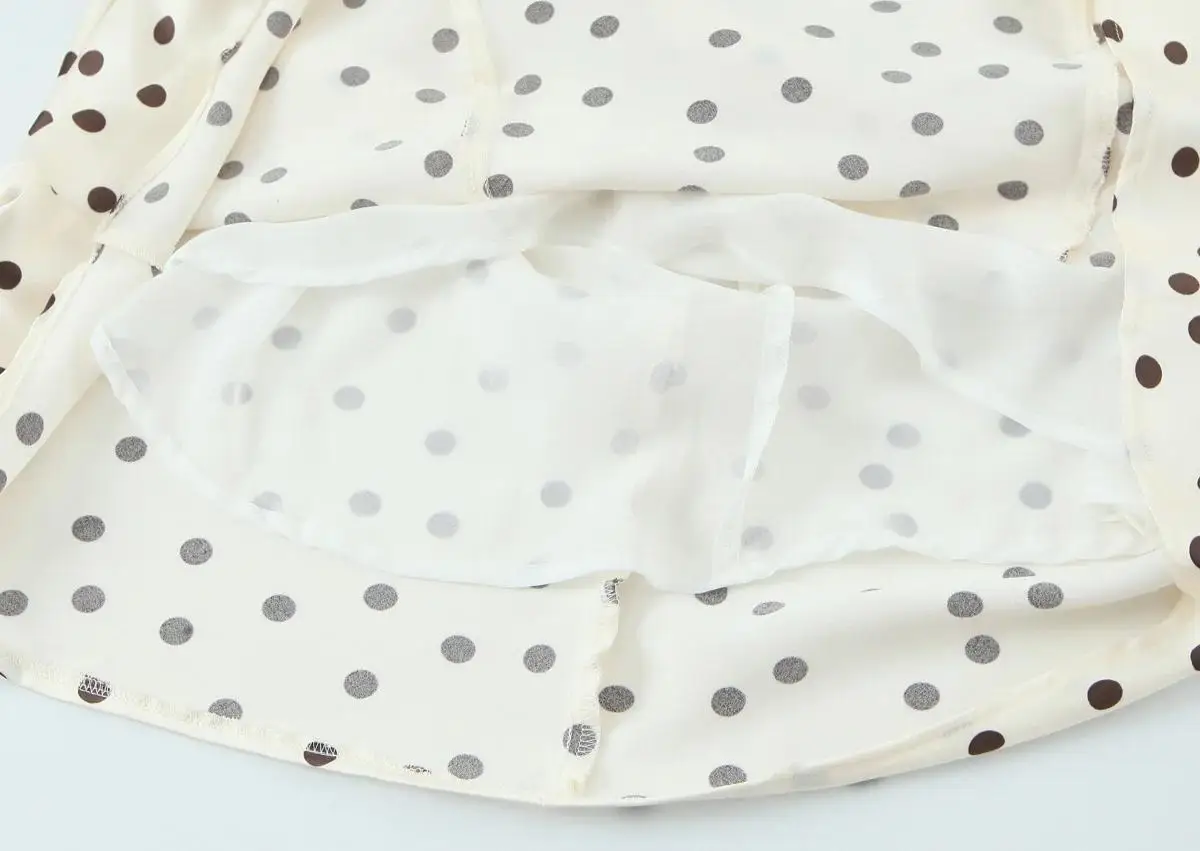 여름 캐미솔 V넥 미디 드레스 여성 백리스 도트 프린트 새틴 드레스 슬리브리스