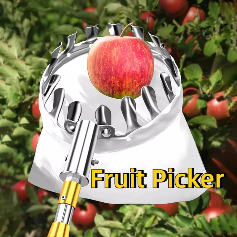 

Professional Fruit Picker Stainless Steel Tree Fruits Collector Garden Equipment Fruit Collector Picking Tool Farming Supplies