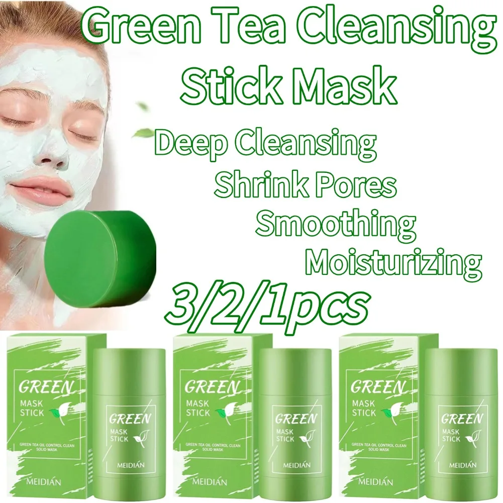Mascarilla hidratante de té verde, mascarilla facial antioxidante para reducir los poros, espinillas, limpieza profunda, Control de aceite, mascarilla de equilibrio, cuidado de la piel, 3 uds.