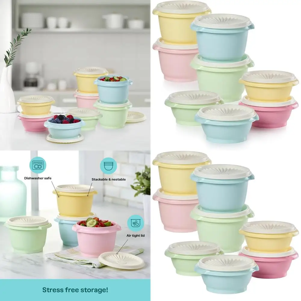 

Vintage 16-Piece Food Storage Container Set with Lids, Dishwasher Safe, BPA-Free