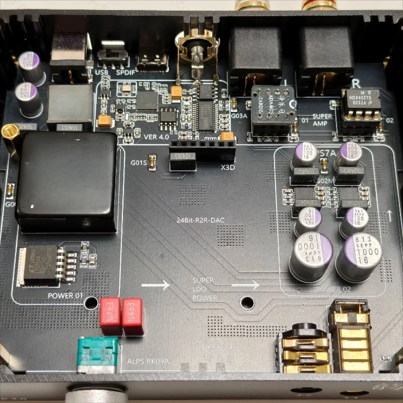 for Upgraded R2R V4.0 Decoder RCA/3.5/4.4 Output Supports Coaxial / USB Input with Volume Adjustment CNC Case PCM 24bit
