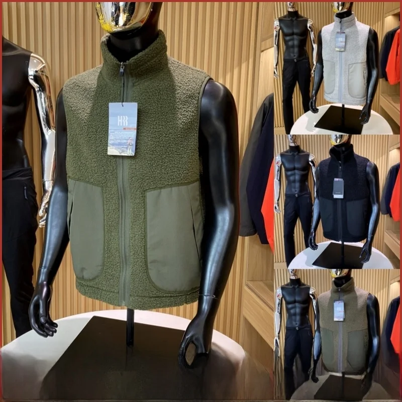 

Высококачественный уличный мужской теплый повседневный жилет с воротником-джатом, зимний новый жилет-стойка, молодежный тренд, осенняя застежка-молния