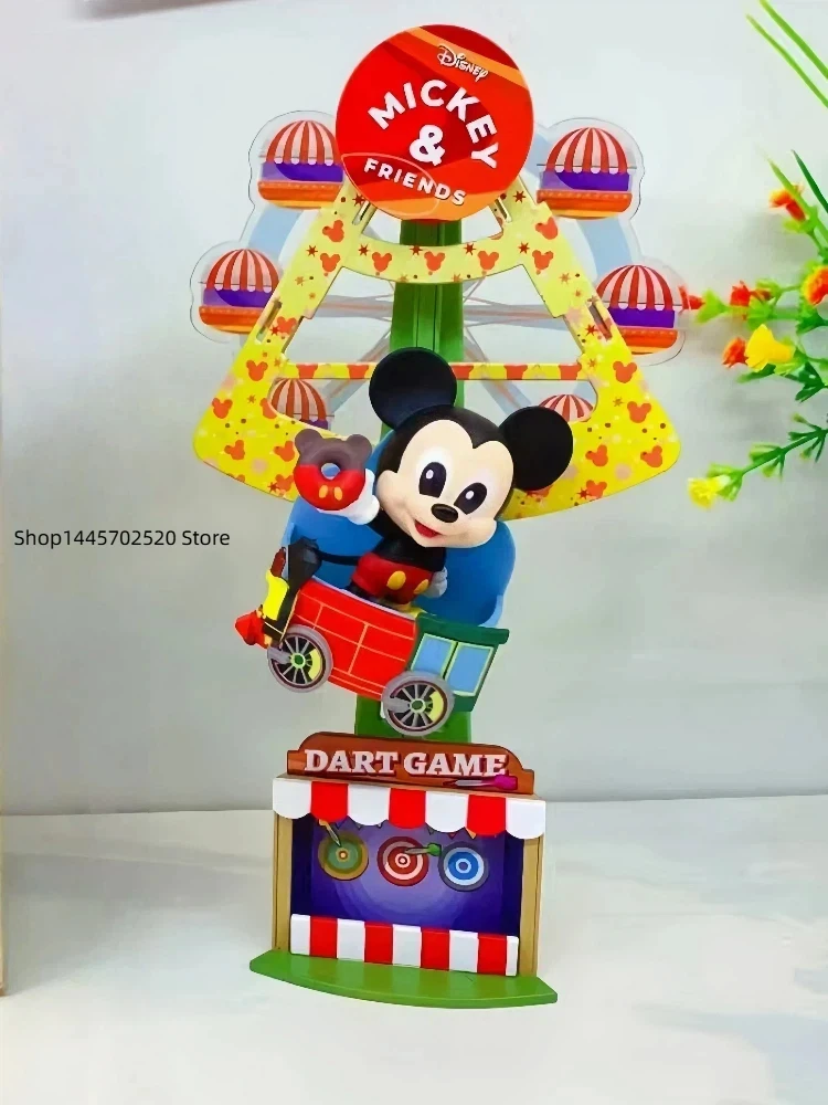 Disney Cosbi Mickey & Amigos Roda Gigante Caixa Surpresa Figuras Miniatura Montáveis Decoração de Casa Colecionável Conjunto Completo