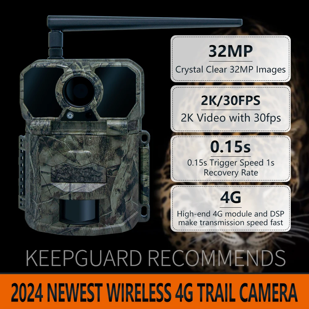 Factory Sell 4G Cellular Hunting Wildlife Trail Camera 4K Video Resolution Wireless SD GSM WIFI Forest Wildlife Monitoring