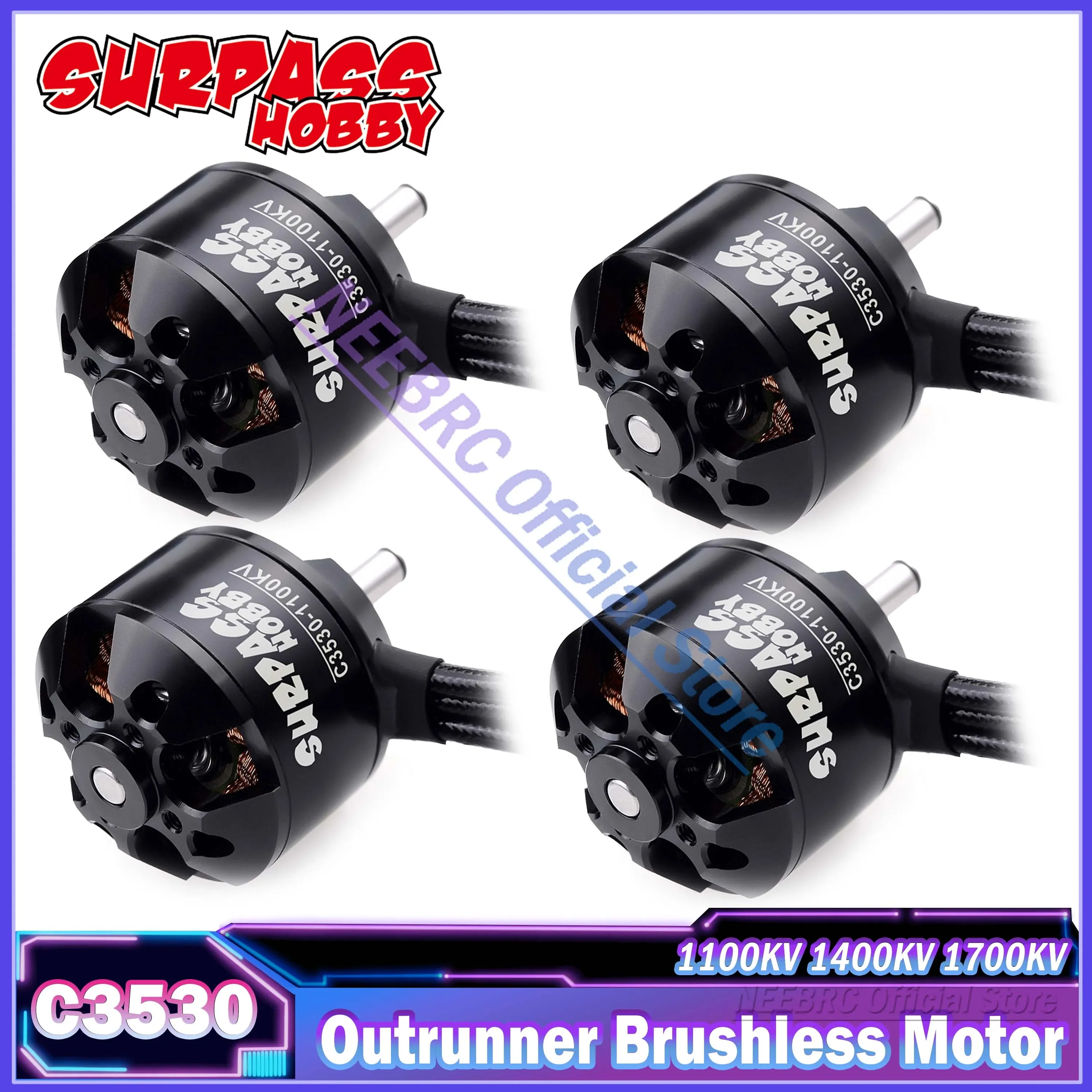 SURPASS-Moteur sans balais pour importateur RC FPV, pièce de télécommande, aile d\'avion, salle de bain, BBY, C3530, Outrunner 3530, 1100KV, 1400KV,