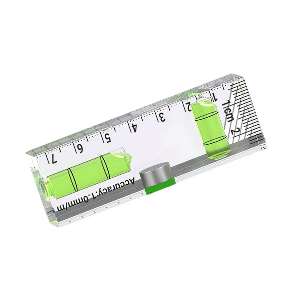 For Precise Alignment AS SHOWN Transparent Level Tool Strong Magnetic Base Level Strong Magnet Ruler Large Bubble Vial