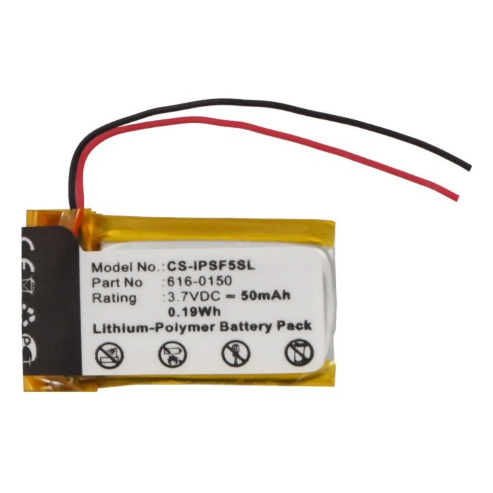 

3.7V 50mAh Li-Polymer Replacement Battery for Apple iPod Shuffle 4th / 5th Generation