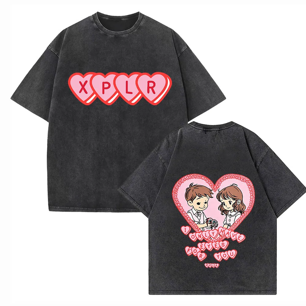 

Xplr Valentine Shirts Harajuku Hip Hop Streetwear Cotton Vintage T-Shirts