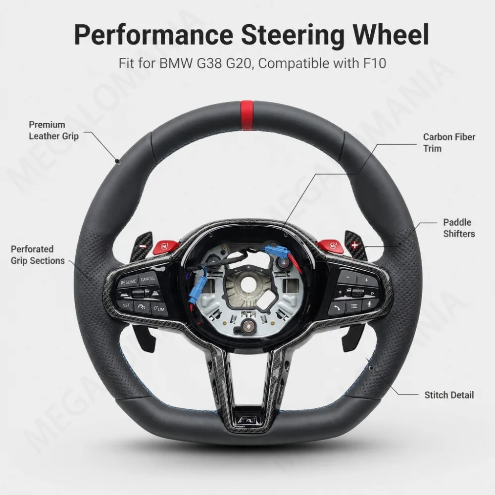 Leather Steering Wheel For BMW G38 G30 G20 G28 GT G32 X3 G01 X4 G02 X5 G05 G22 G29 G80 G82 G Series Car Accessories