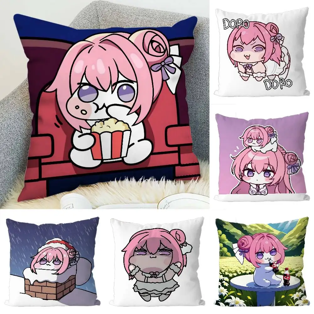 

ANIME DORO Pillow Case Luxury Double-sided For Car Pillows 45x45 Cushions Cover Home And Decoration Sofa Pillowcase 50x50