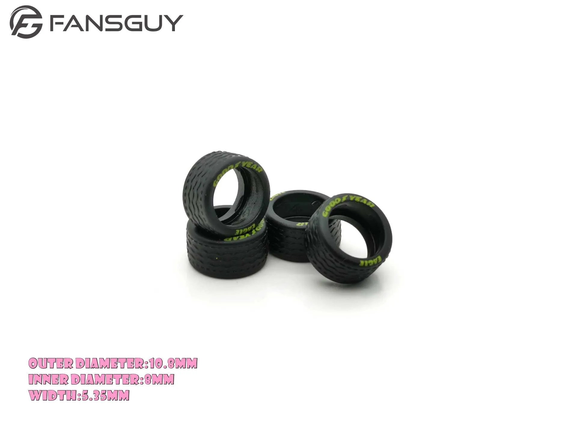 FANSGUY 1/64 Erwachsenen-Automodell-Radteile Gummireifen 1 Set 10,8mm/11mm/12,8mm/13mm/14,5mm/16,9mm Druck-Schriftserien – Detail 8