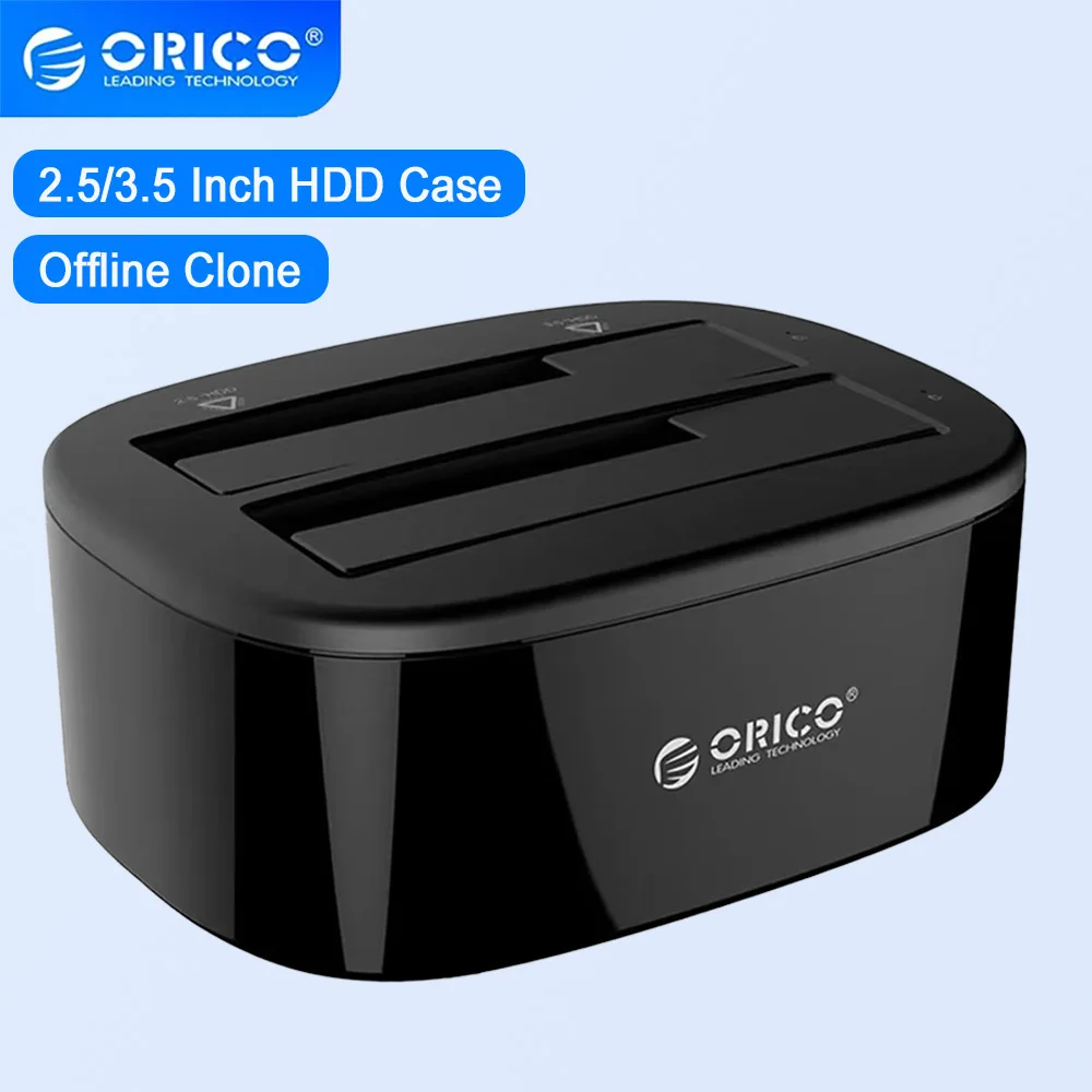 ORICO Dual-bay Hard Drive Docking Station with Offline Clone for 2.5/3.5 Inch HDD SSD SATA to USB 3.0 HDD Docking Station Case
