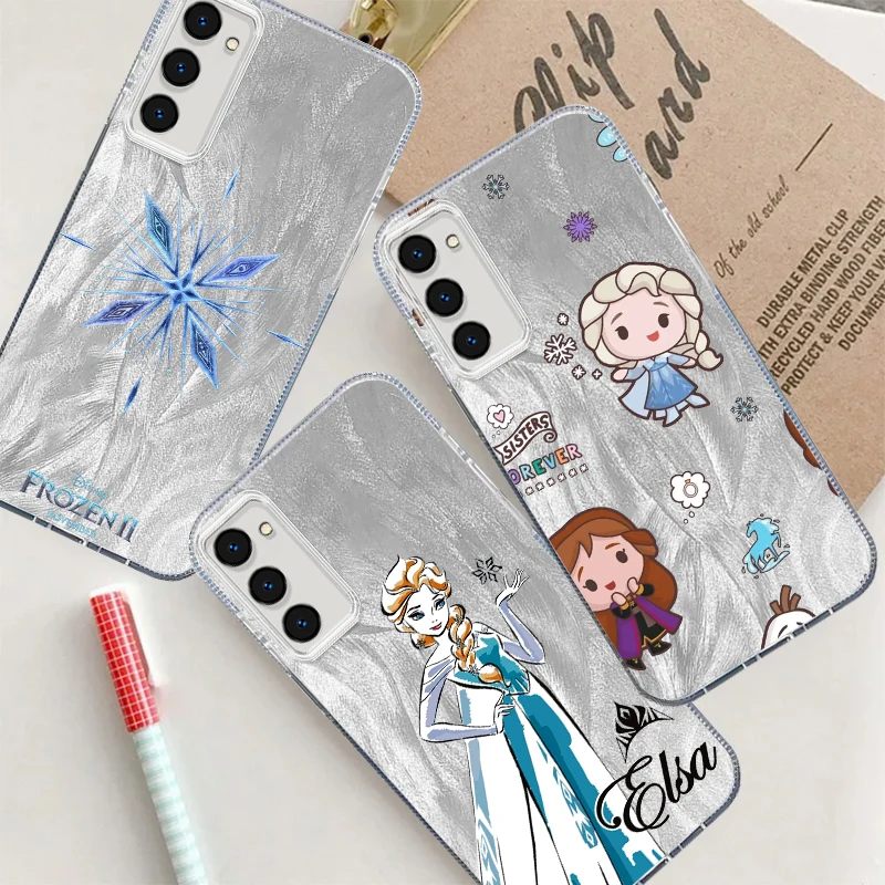 

Frozen Disney Fashion Cartoon For Samsung S24 S23 S21 FE Plus Ultra A03 A25 A23 A22 A21S A15 A14 A12 5G Feather Yarn Back