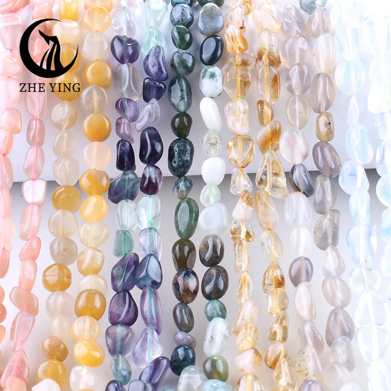 

New 6-8mm Natural Irregular Citrine Nugget Stone Bead Lapis Lazuli Garnet Opal Loose Spacer Freeform Bead For Jewelry Making DIY