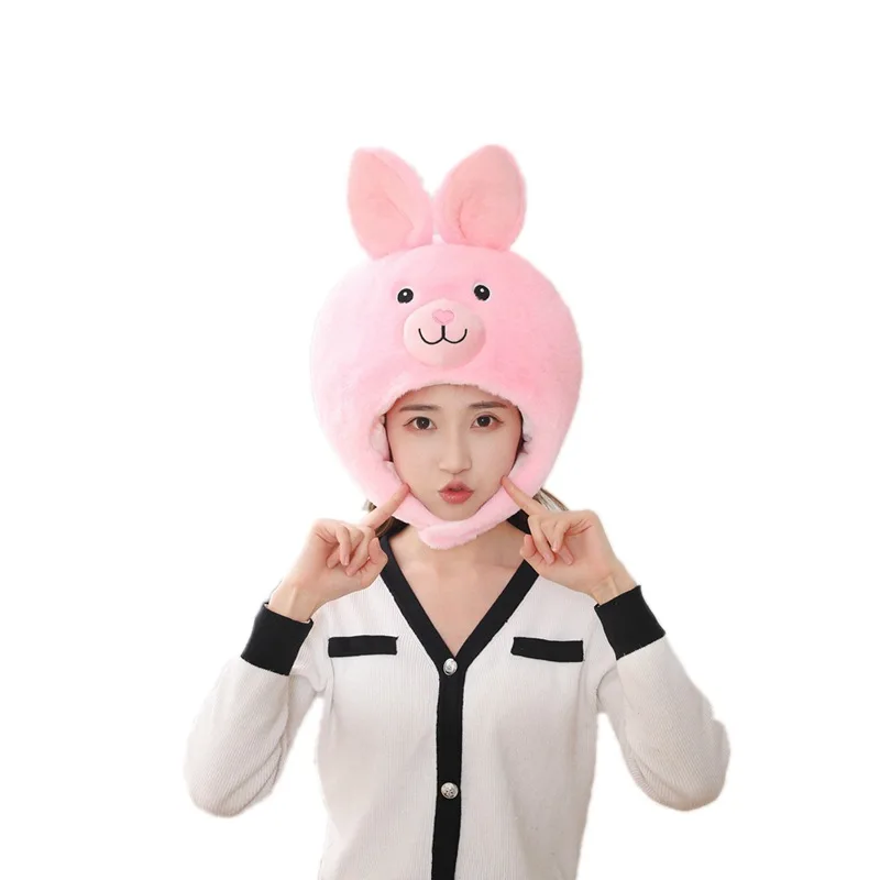 Cute Girls Hat Plush Rabbit Hat Head Warmer Photo Supplies Hat  Headgear Festivals Party Props